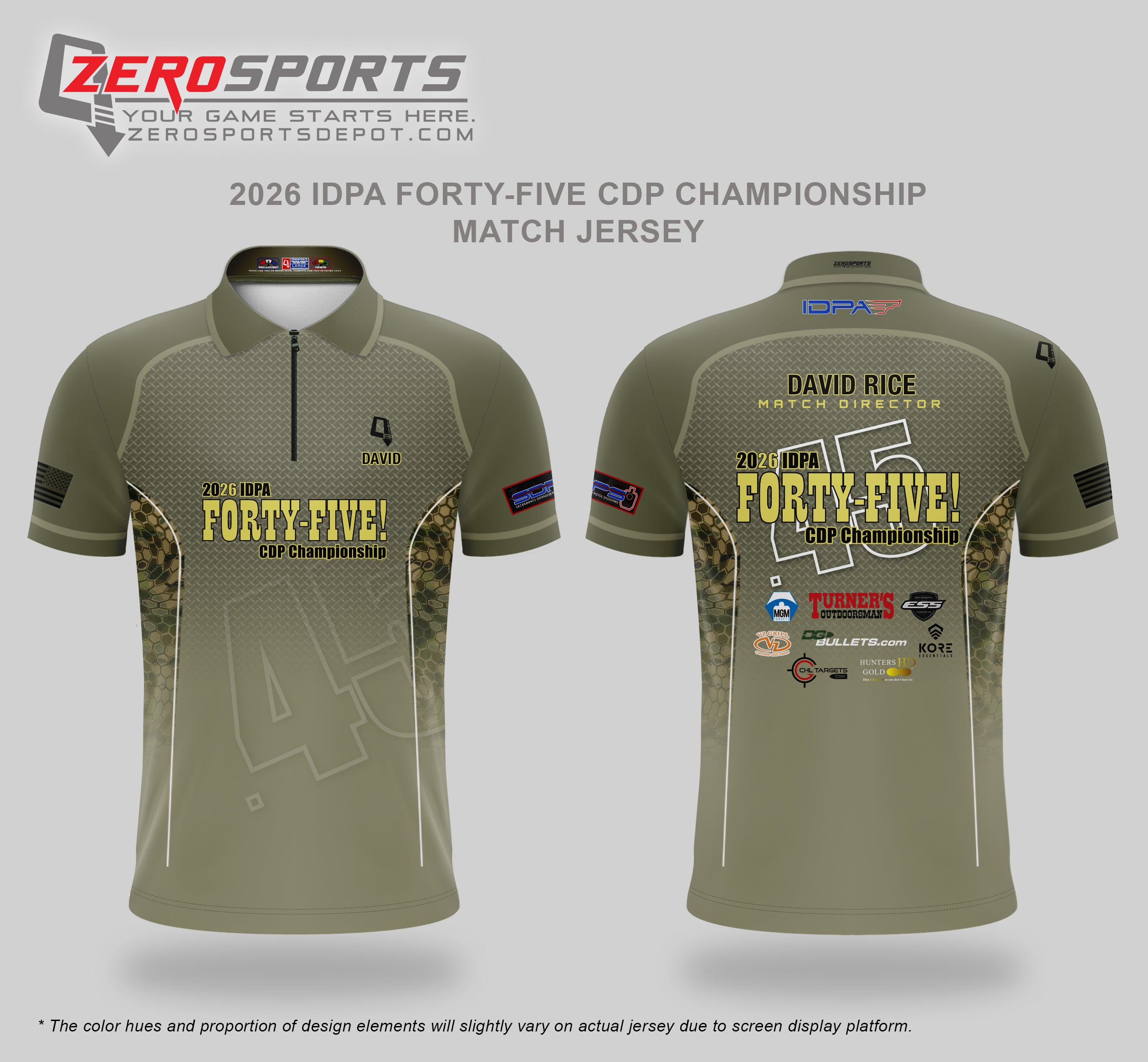2026 IDPA Forty-Five! CDP Championship Match Jersey **ORDERING CUT OFF REACHED. All orders after 7/10/26 will be shipped to your address AFTER the match.