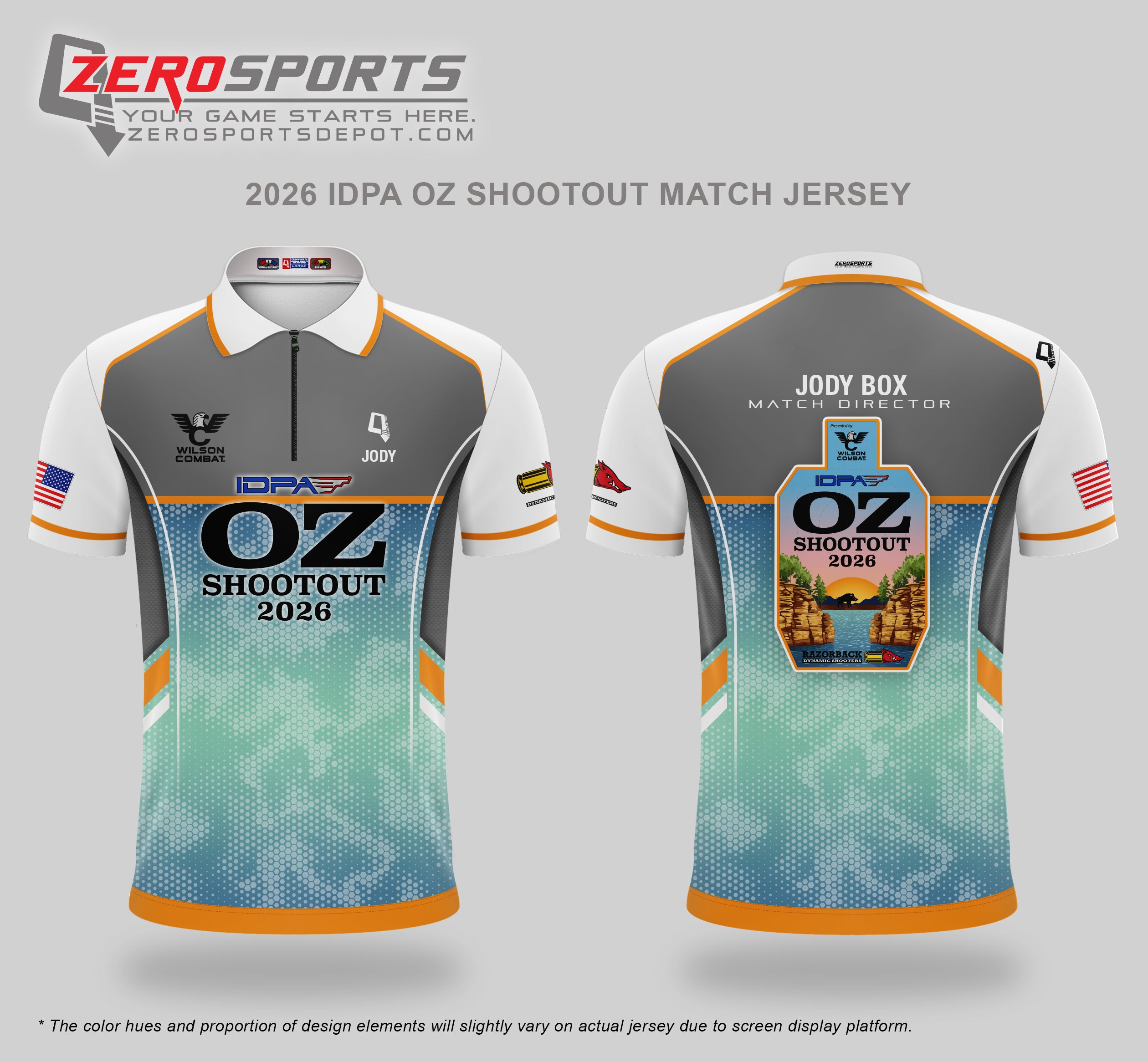 The OZ Shootout 2026 Match Jersey **ORDERING CUT OFF REACHED. All orders after 5/1/26 will be shipped to your address AFTER the match.