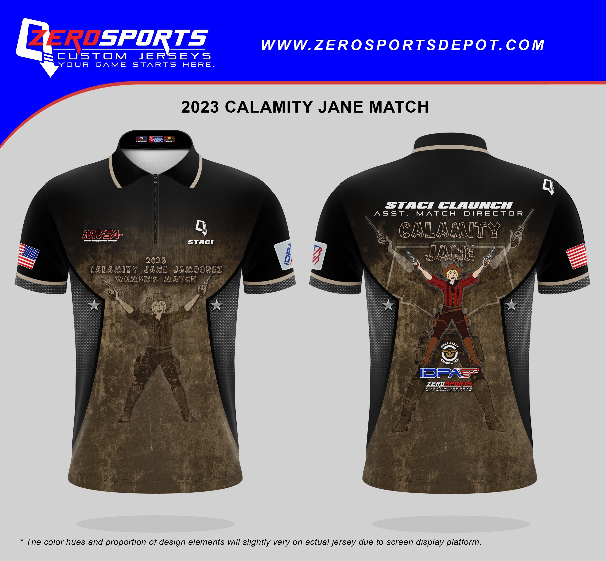 MVSA Calamity Jane Jamboree 2023 Match Jersey  **All orders after 9/18/2023 will be shipped directly to your address after the match.