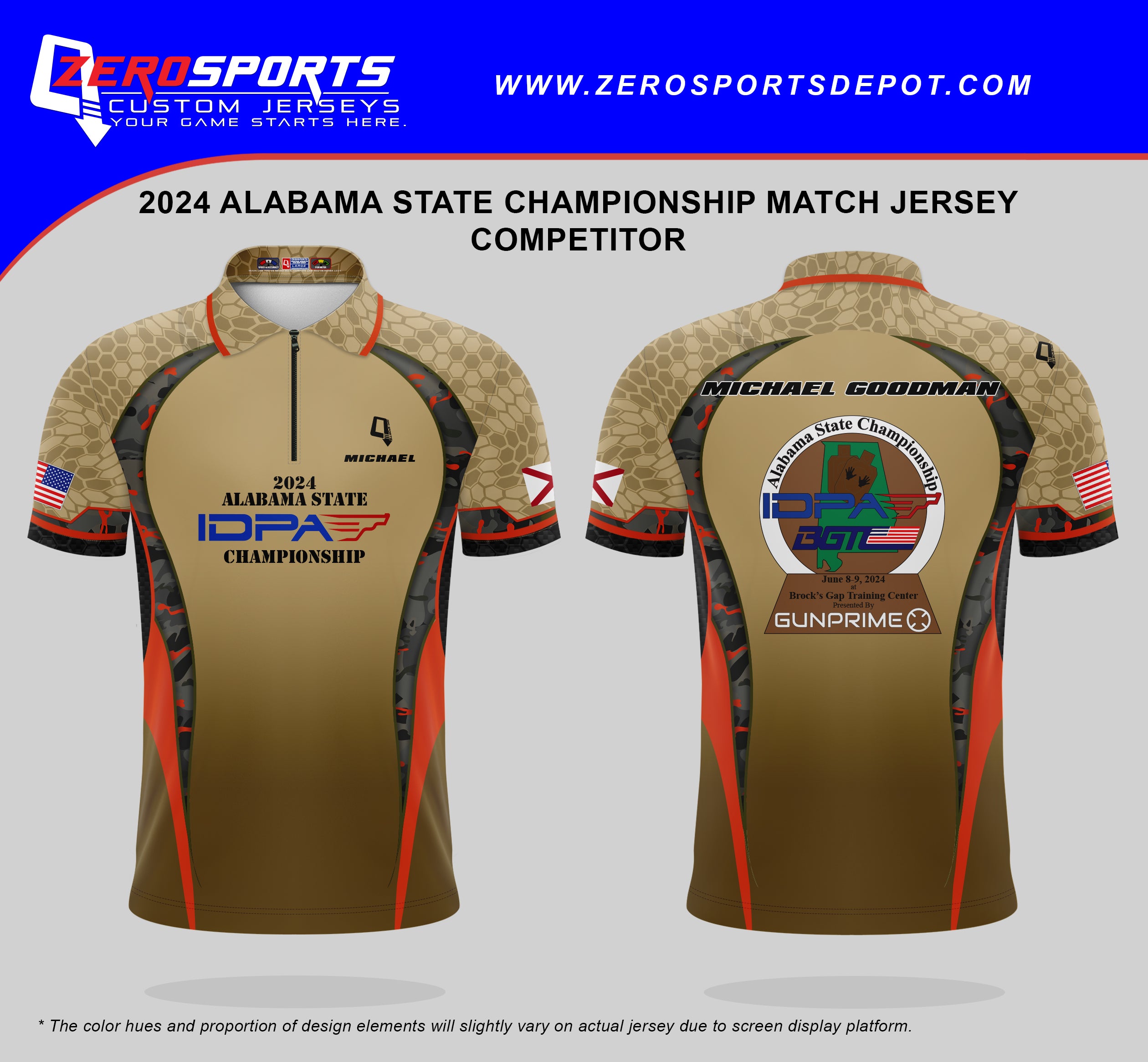 2024 Alabama State IDPA Championship Match Jersey  **All orders after 4/22/2024 will be shipped directly to your address after the match.