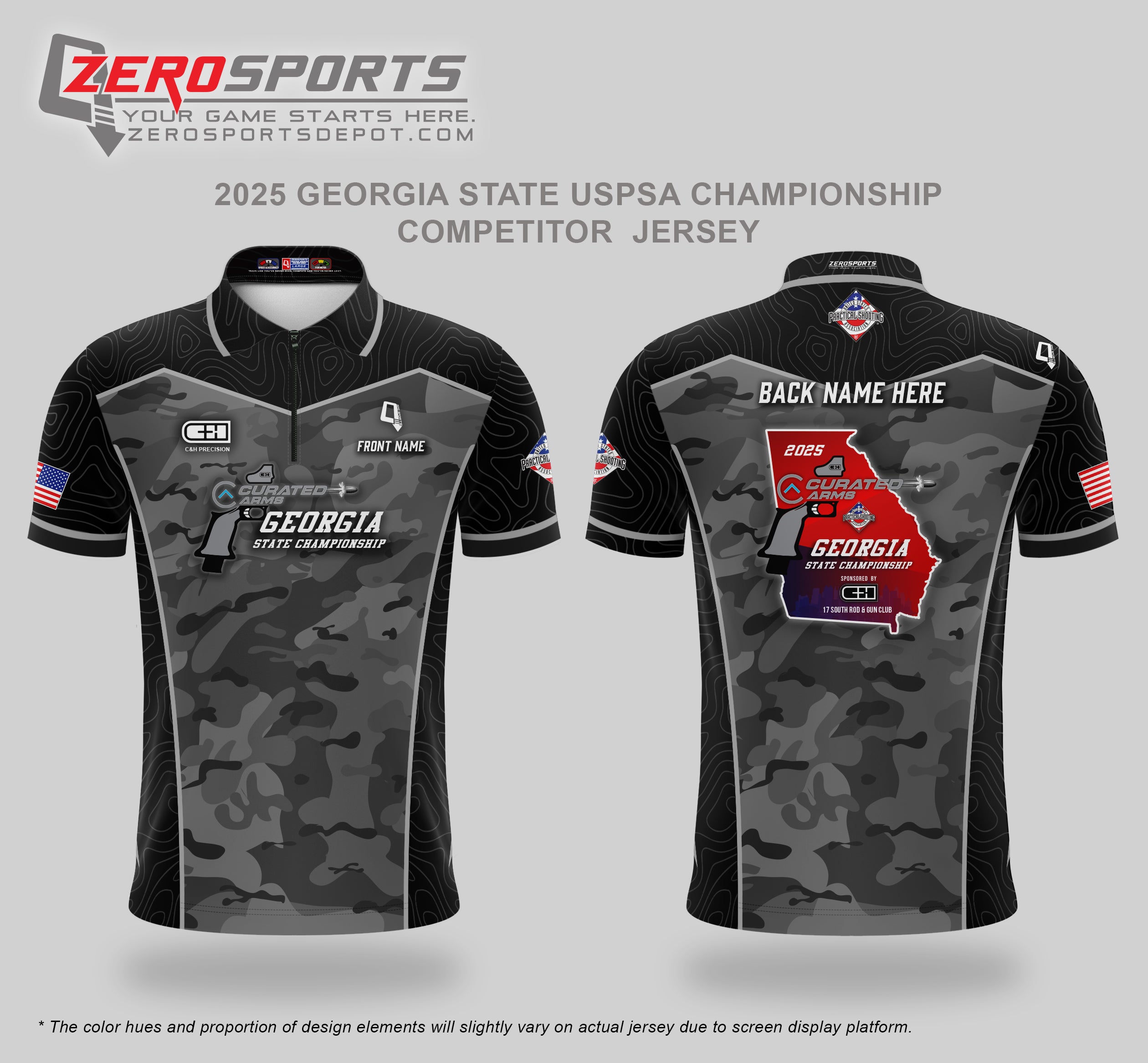 2025 Curated Arms Georgia State USPSA Championship Match Jersey  **ORDERING CUT OFF REACHED.  All orders after 9/17/25 will be shipped to your address AFTER the match.