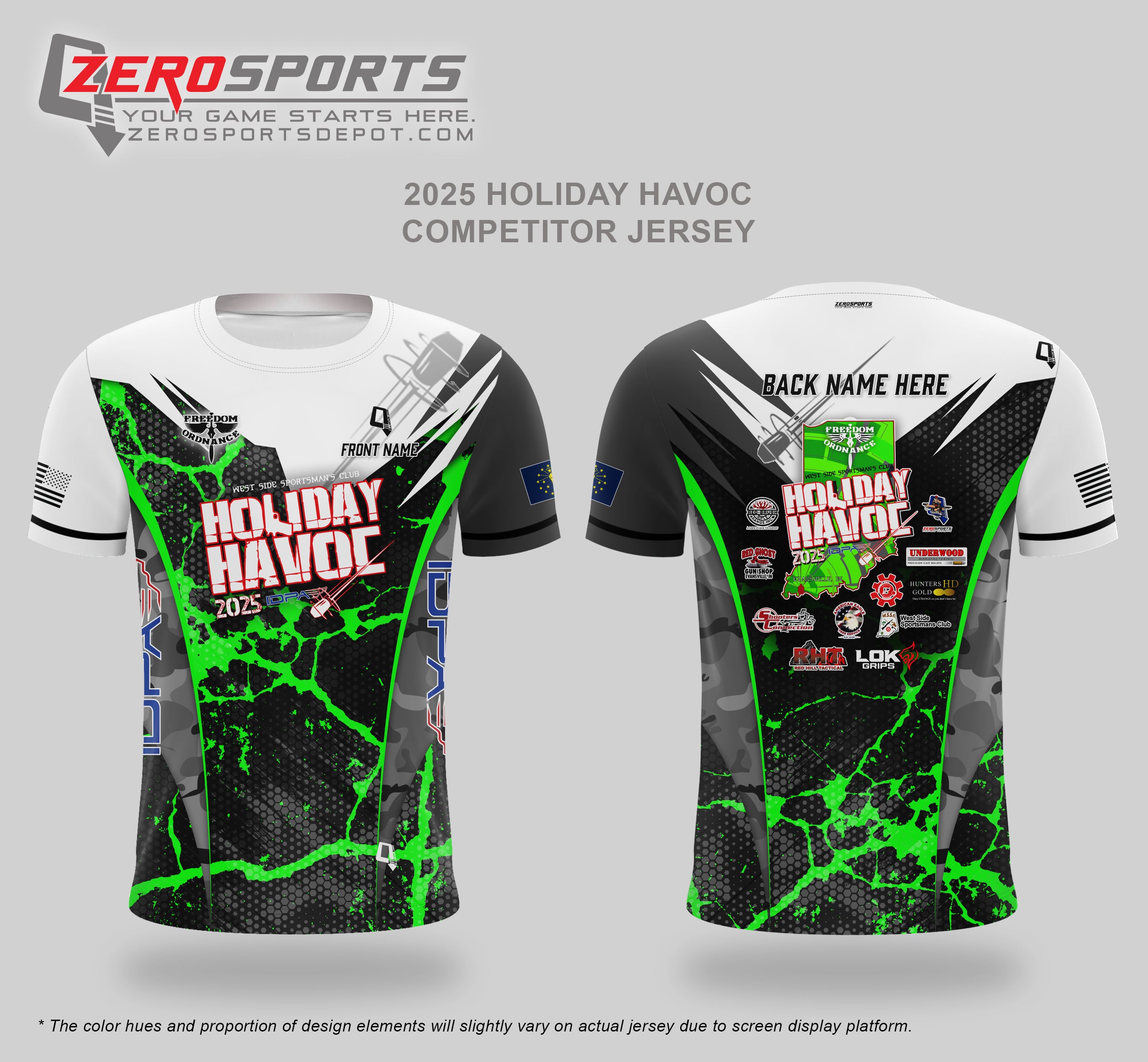 Holiday Havoc 2025 Match Jersey  **ORDERING CUT OFF REACHED.  All orders after 9/10/25 will be shipped to your address AFTER the match.