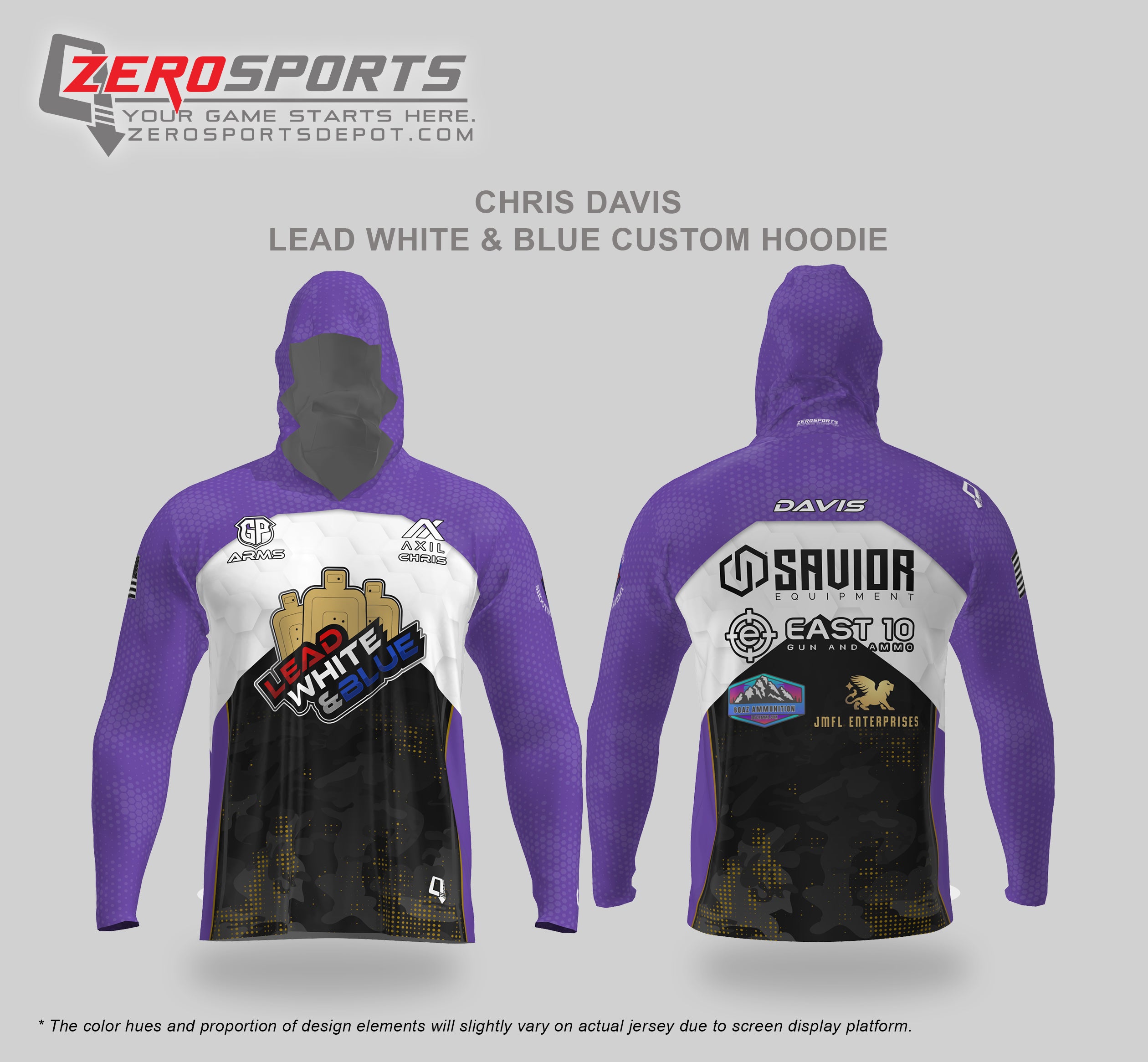 Chis Davis - Lead White & Blue Team Jersey (Hex-dri)