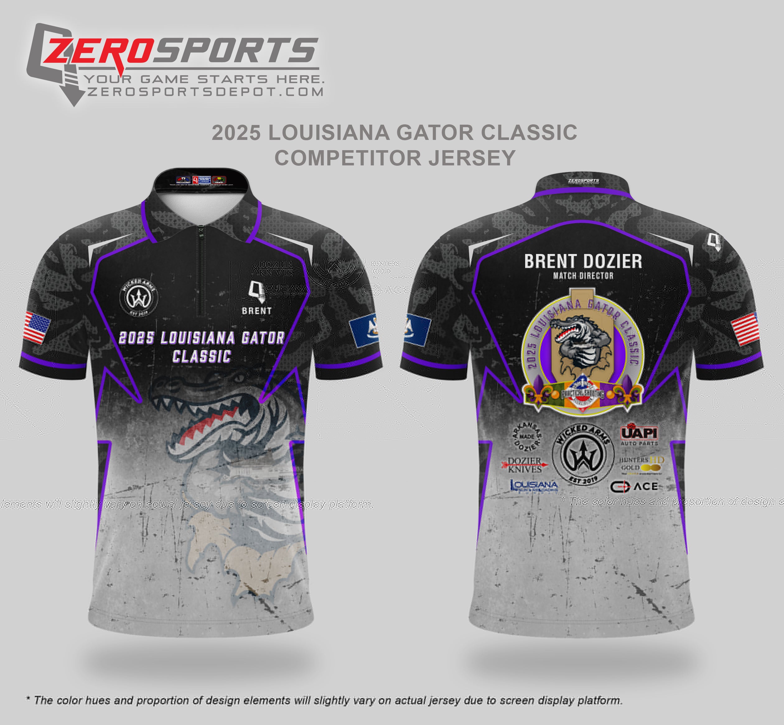 2025 Louisiana Gator Classic Match Jersey  **ORDERING CUT OFF REACHED. All orders after 9/30/25 will be shipped to your address AFTER the match.