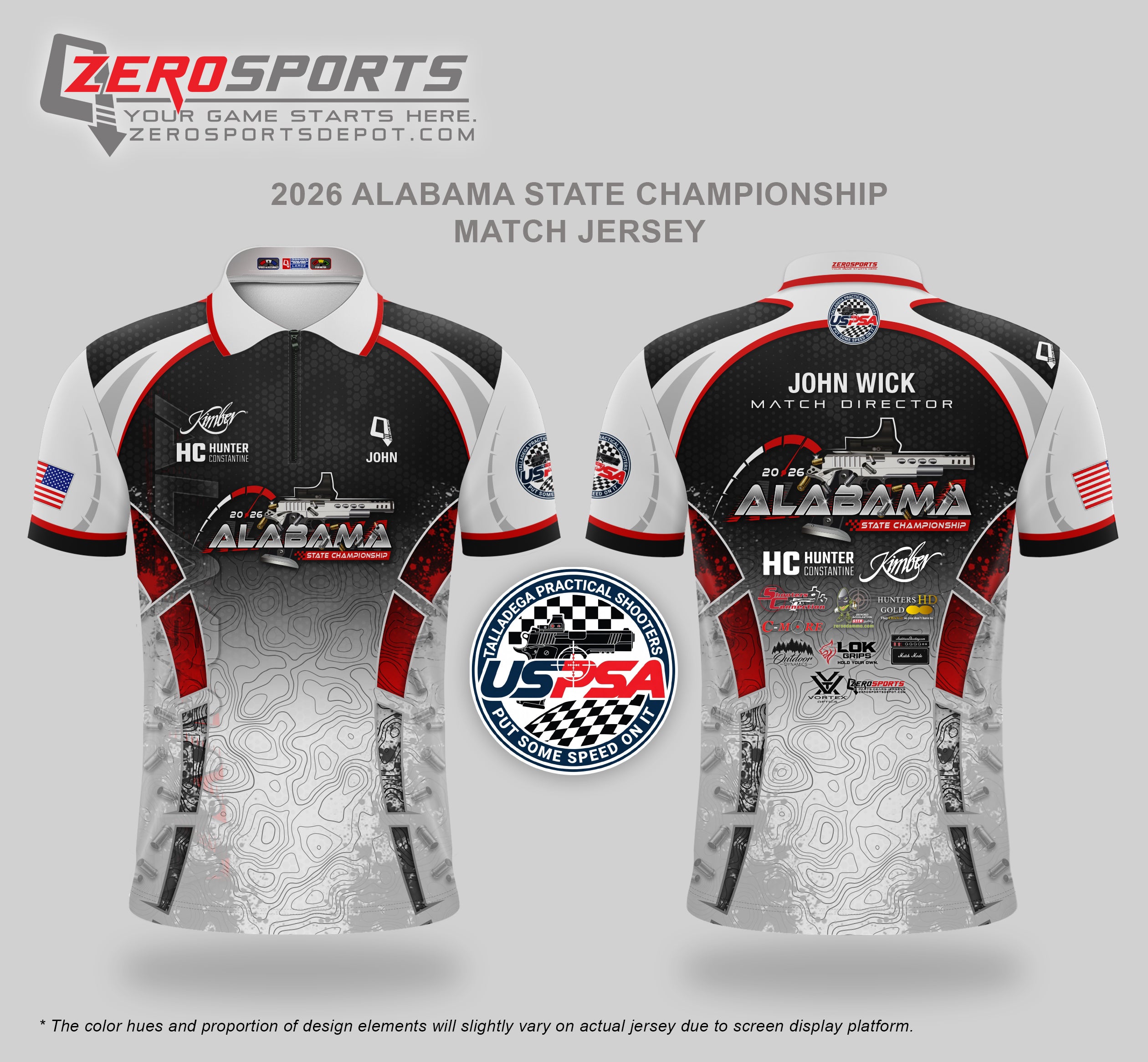 2026 Alabama State USPSA Championship Match Jersey **ORDERING CUT OFF REACHED. All orders after 5/10/26 will be shipped to your address AFTER the match.