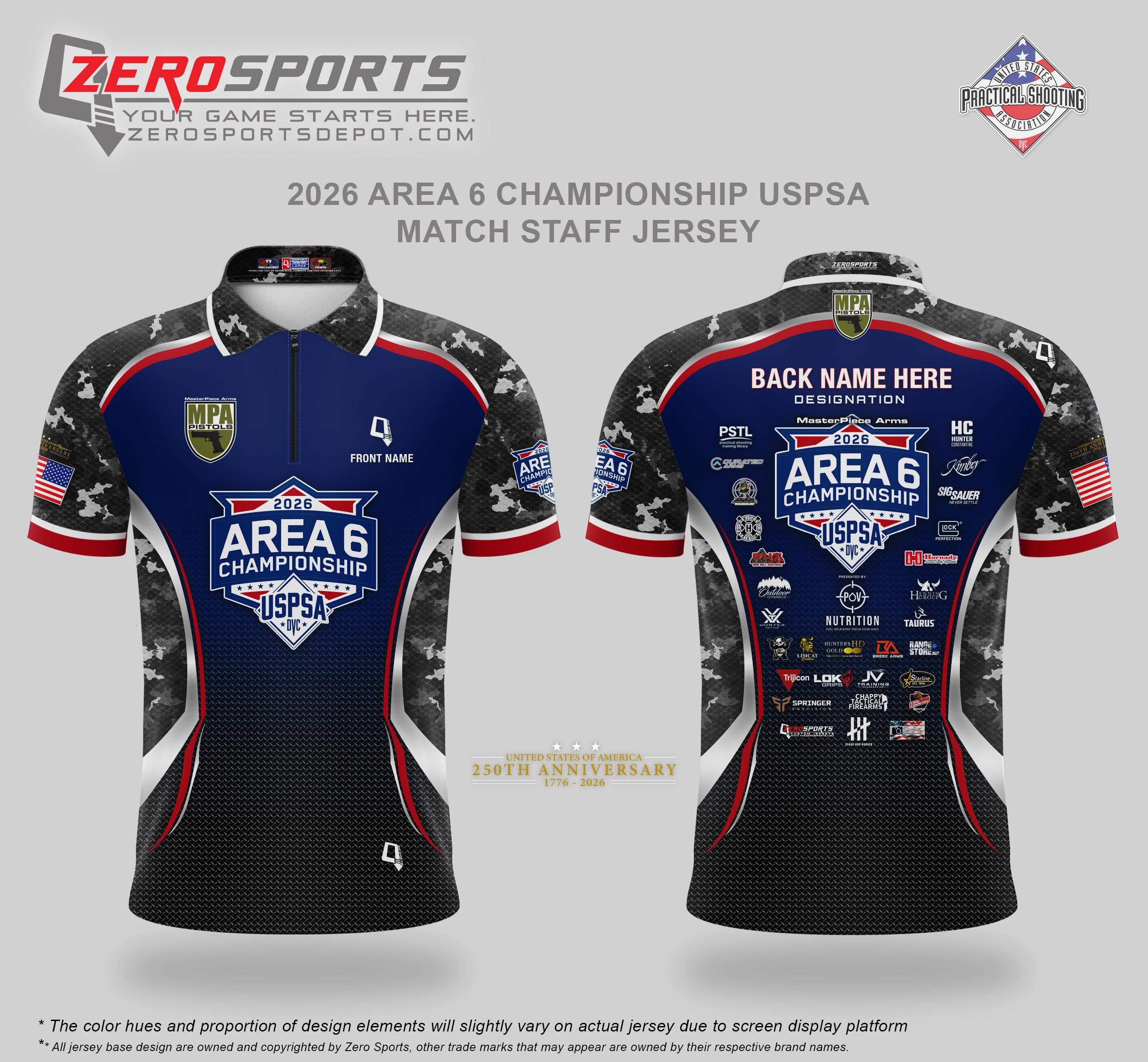 Advance Order Masterpiece Arms 2026 Area 6 Championship Match Staff Jerseys Project Bundle (7pcs)