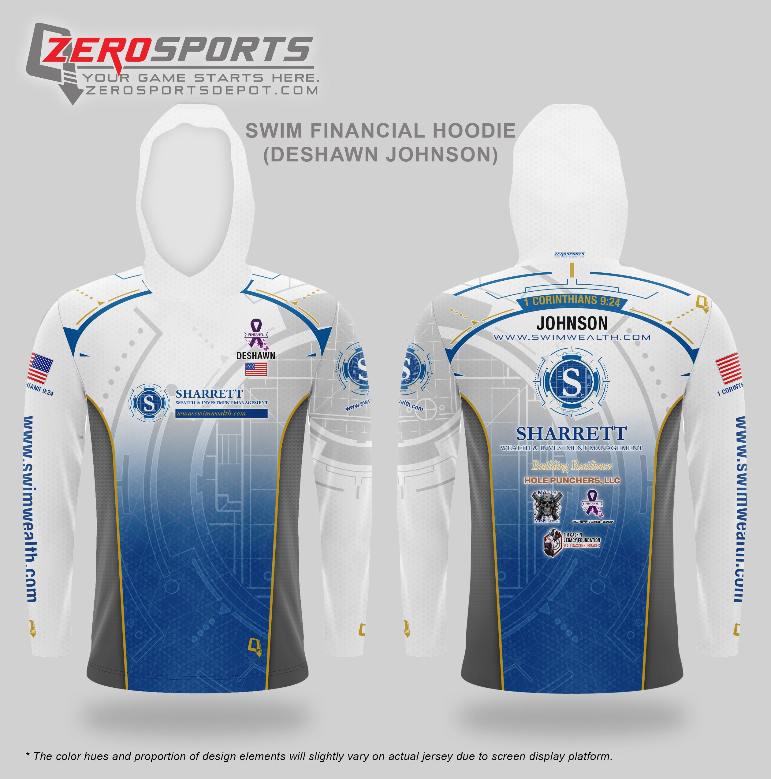 Deshawn Johnson SWIM Financial / Hole Punchers Team Jersey (Hooded Long Sleeve)