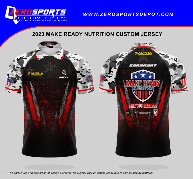 2023 Make Ready Nutrition Team Jersey (Black & White Camo)